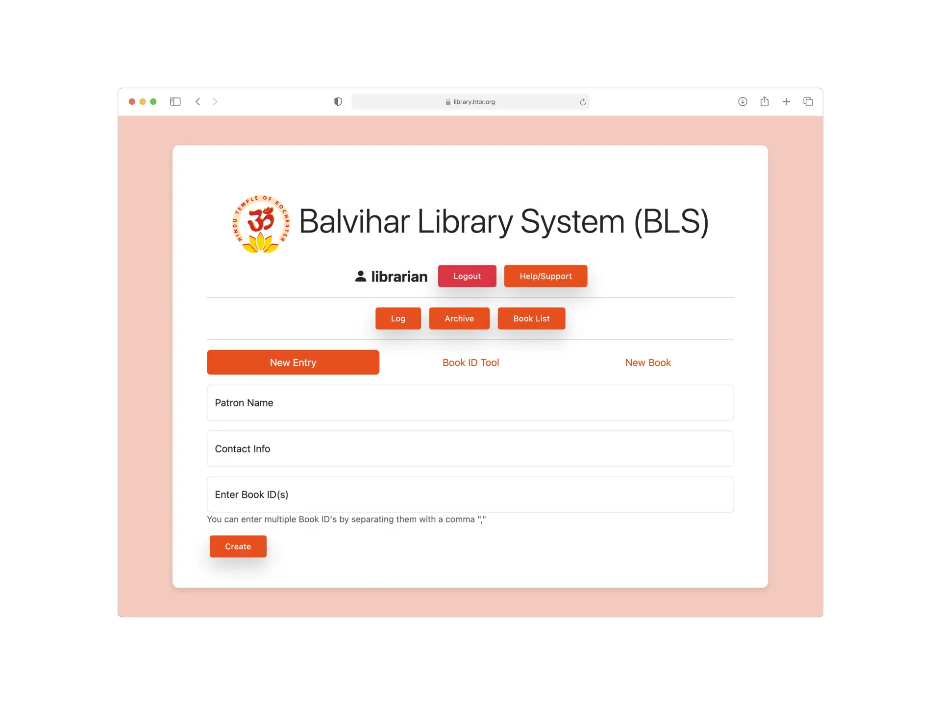 Library Management System Mockup Light